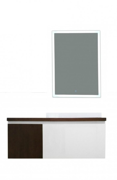 Комплект мебели Эстет Malibu 140 L подвесная 2 ящика белая/со вставкой массив