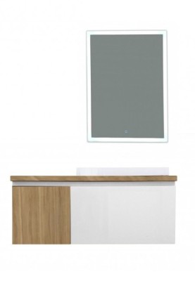 Комплект мебели Эстет Malibu 140 R подвесная 2 ящика белая/массив "шпон дуба"