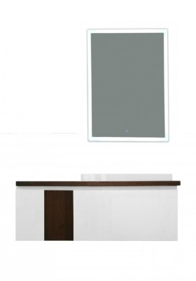 Комплект мебели Эстет Malibu 140 R подвесная 2 ящика белая/со вставкой массив